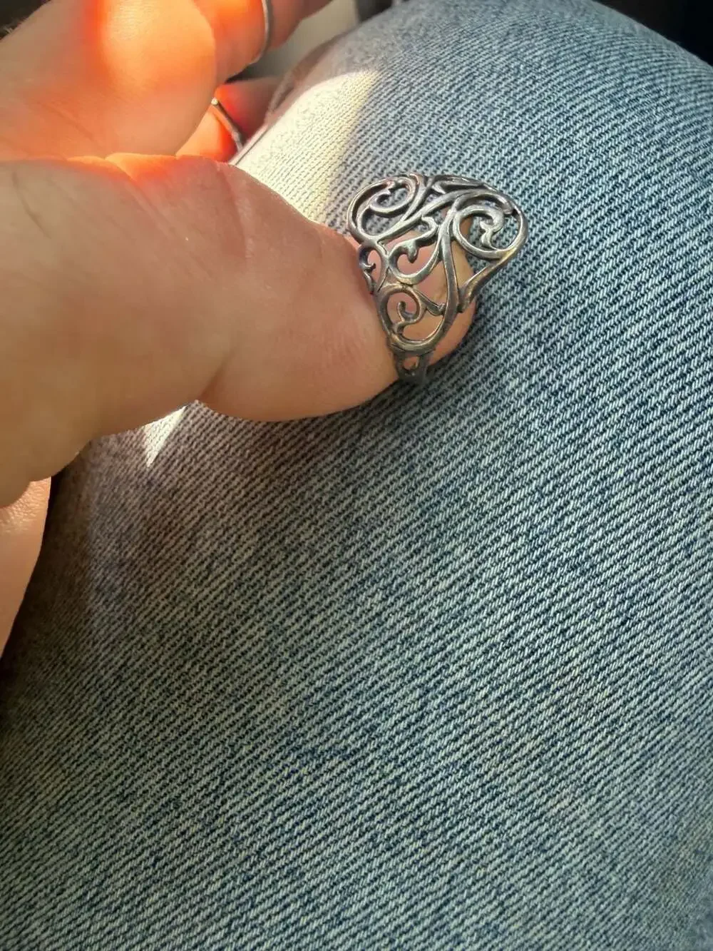 Kabana Sterling Silver 925 Fancy Swirl Ring Size 6 *